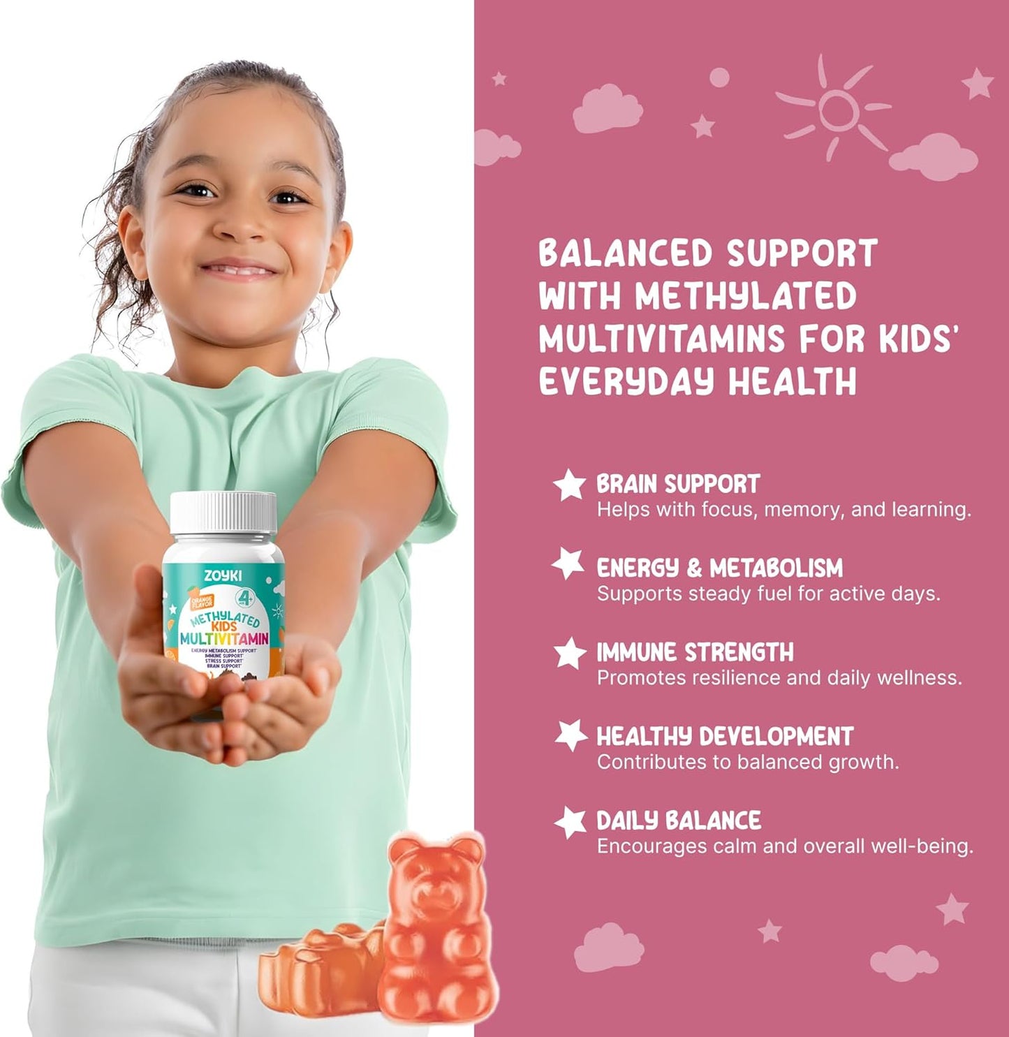 Zoyki Methylated Multivitamin Gummies for Kids