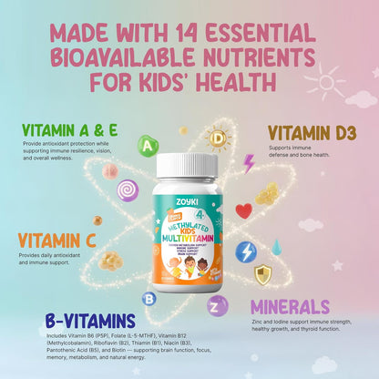 Zoyki Methylated Multivitamin Gummies for Kids