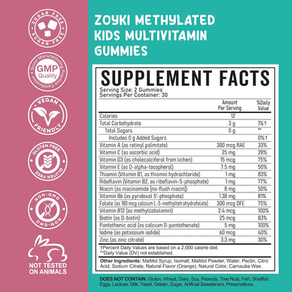 Zoyki Methylated Multivitamin Gummies for Kids